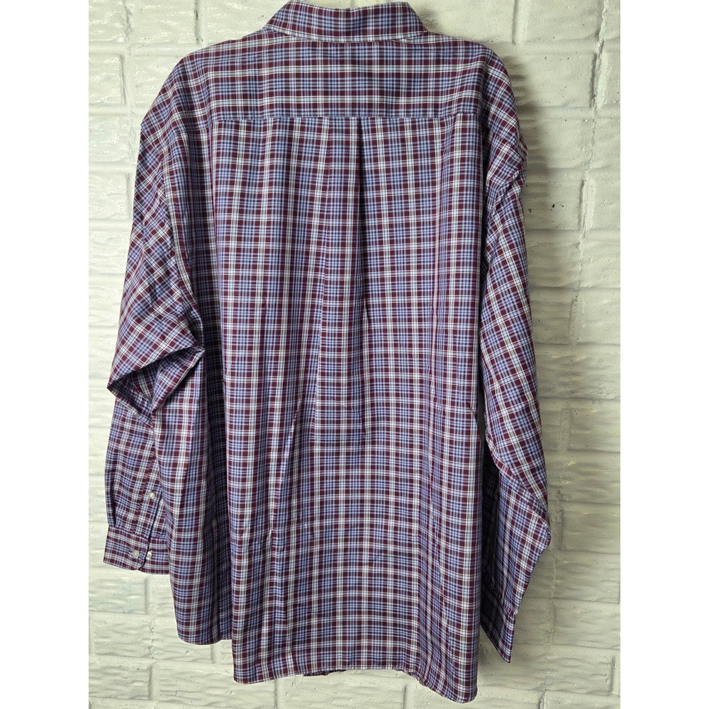 NWT Roundtree & Yorke TravelSmart Mens 2XB Big Blue Maroon Button Up Easy Care - Picture 2 of 9